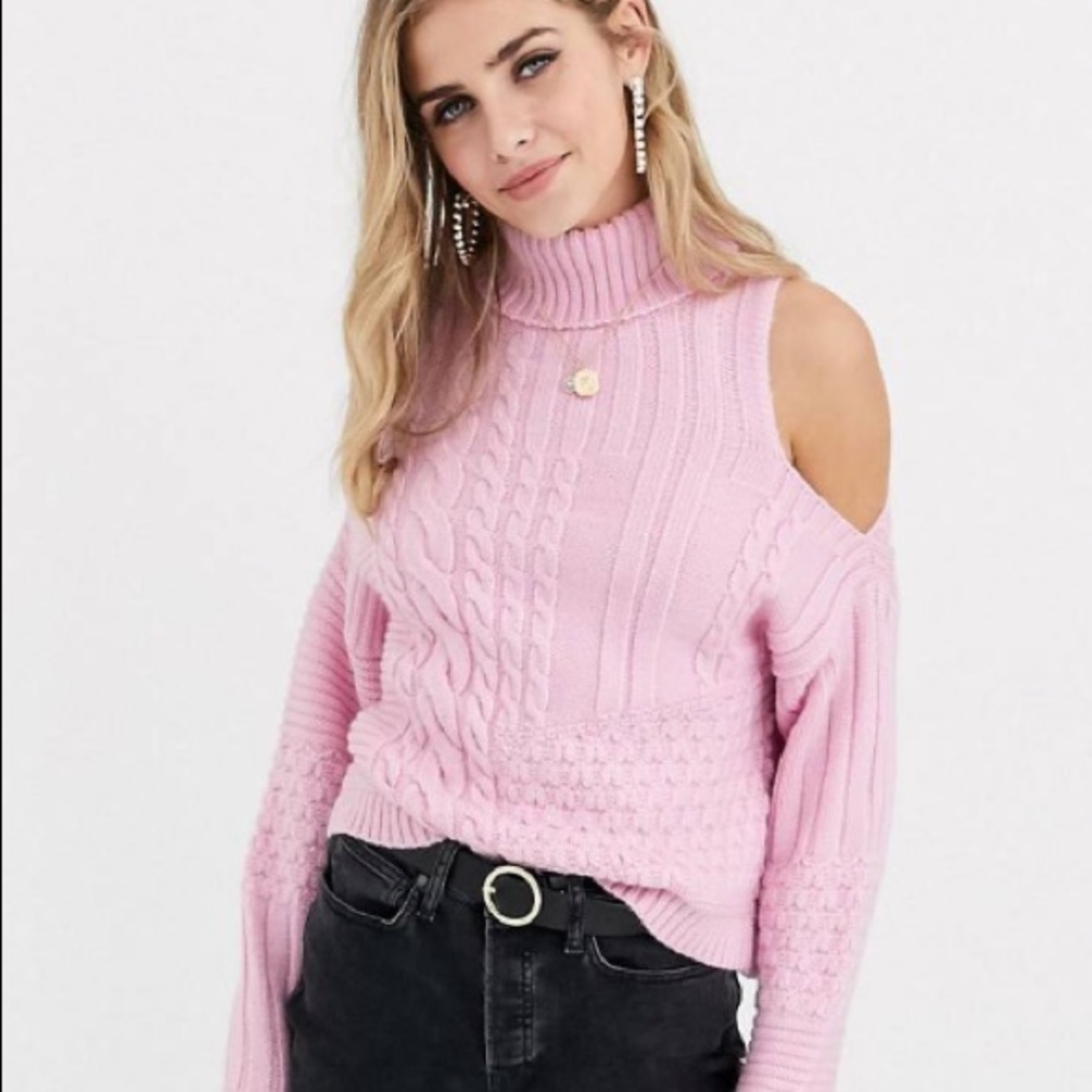 ASOS  cold shoulders pullover in pink